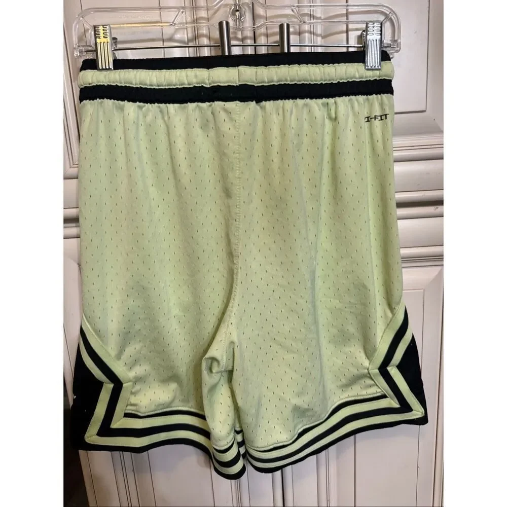 Jordan Youth Dri-FIT Sport Diamond Mesh Basketball Shorts Green Black Small